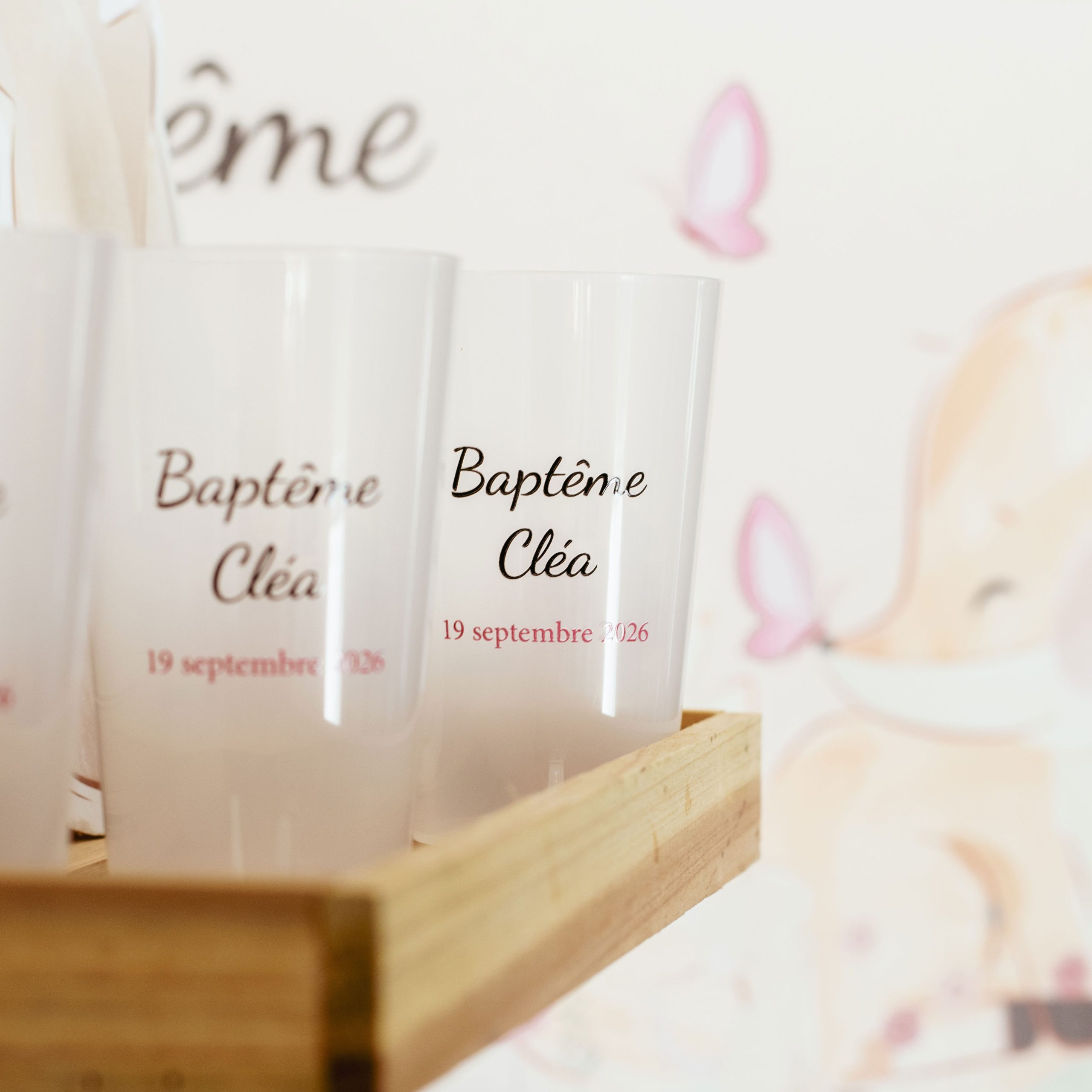 Gobelets personnalisés pour un baptême
