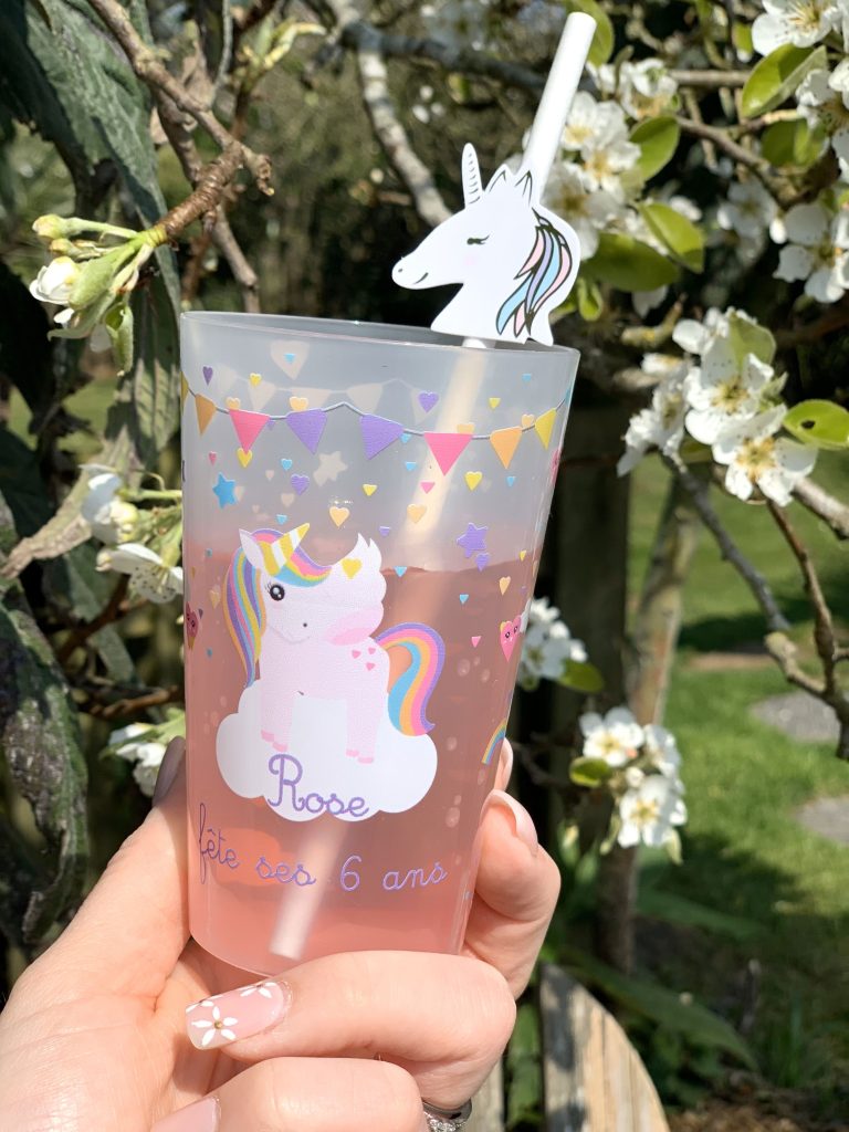 Gobelets personnalisés pour un anniversaire d'enfant