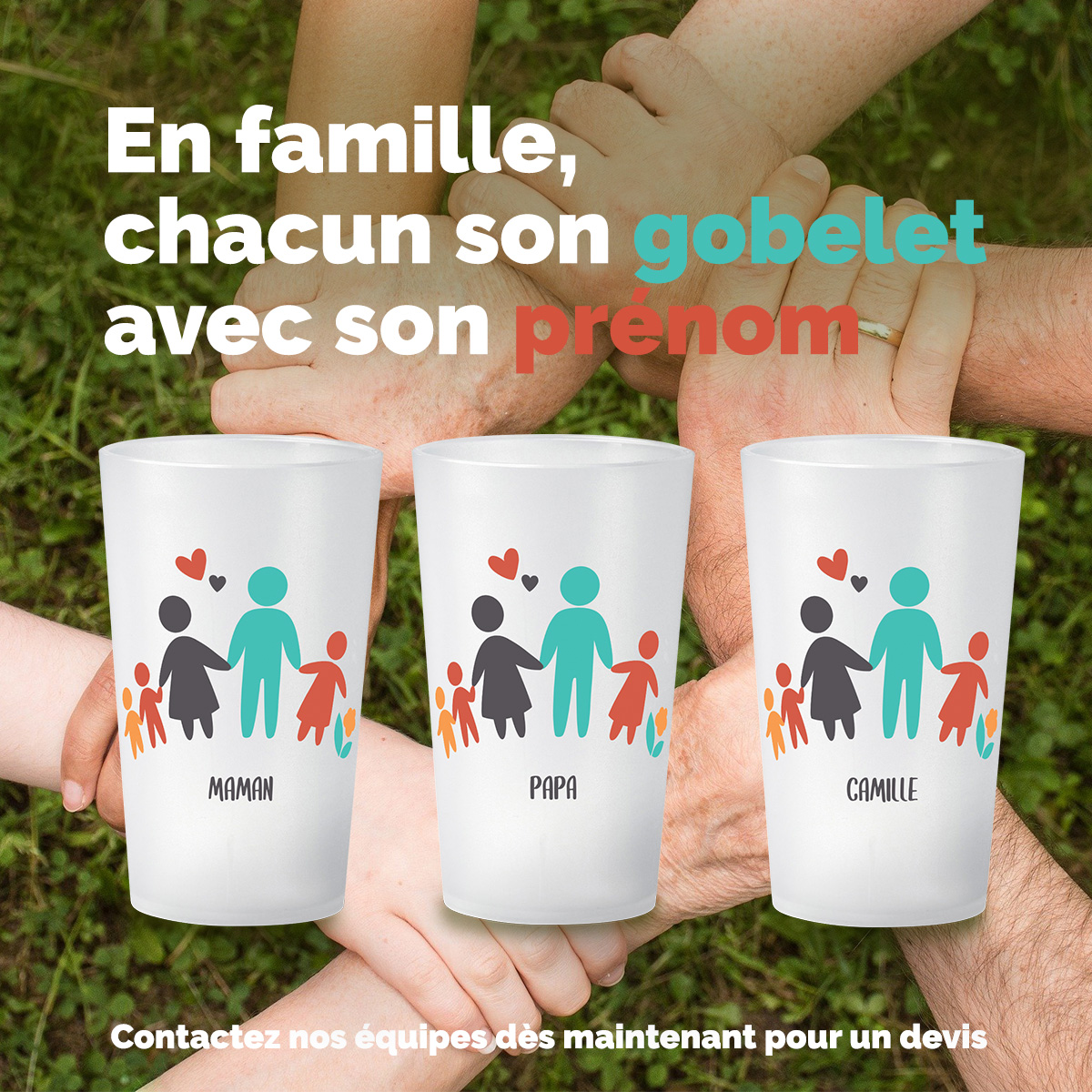 Gobelets Personnalisés & Réutilisables Famille Le Gobelet Français